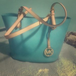 Michael kors baby blue tote purse
